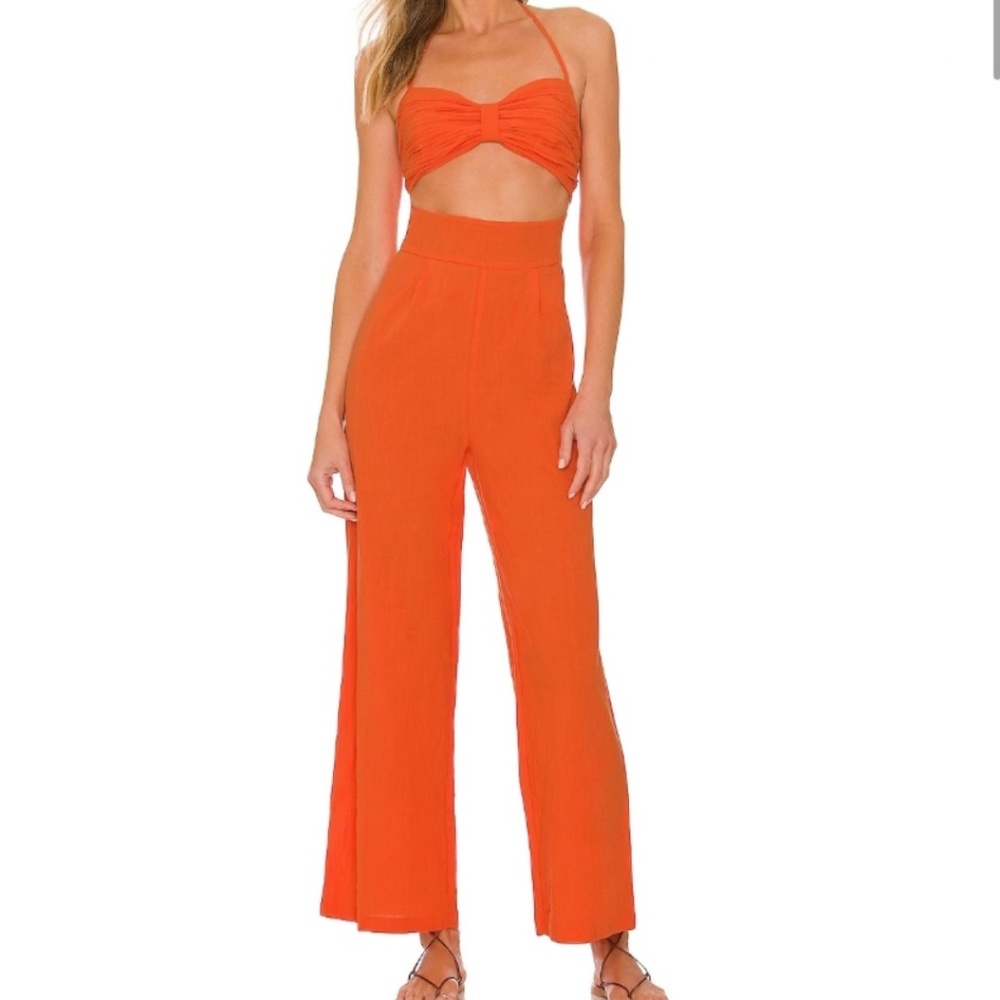 [BRAND NEW] SNDYS Tangerine Boat Linen Jumpsuit - Size Small